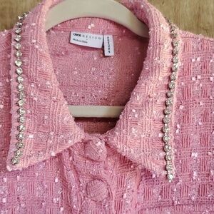 ASOS et Shirt rhinestone collar and pocket nwt